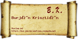 Burján Krisztián névjegykártya